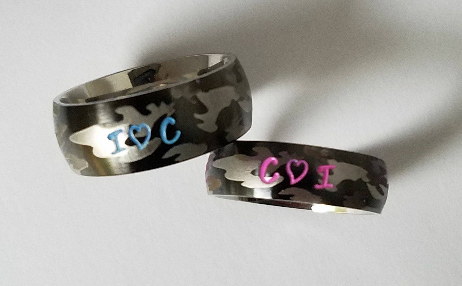 Camouflage Matching Couples Rings Camo Rings Couples Rings Etsy