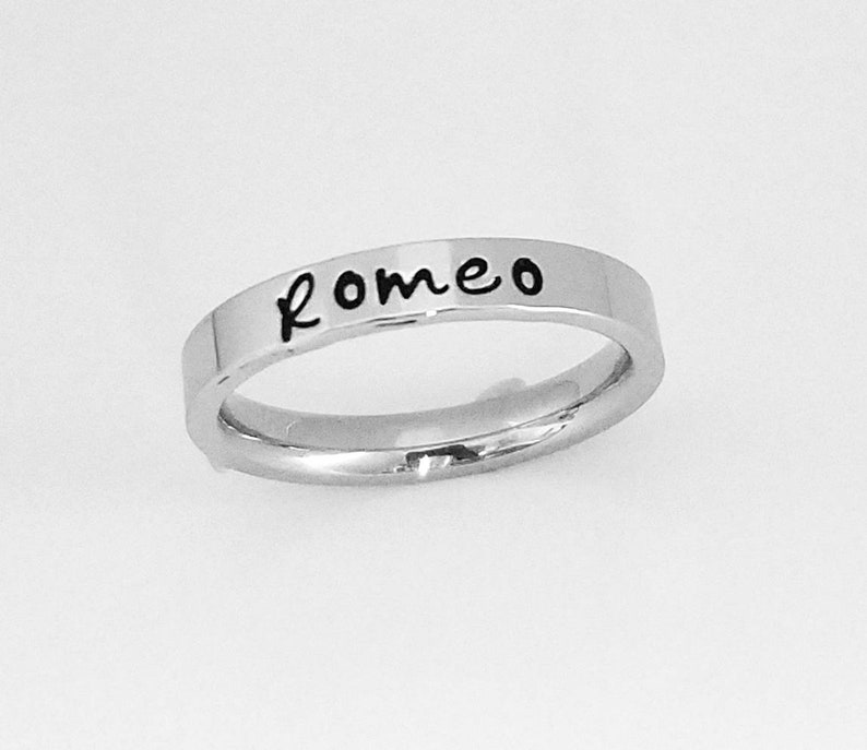 Mom name ring, multiple name ring. personalized ring. mom of 3 name rings. Silver name ring, stacking name ring, custom stacking name ring image 6