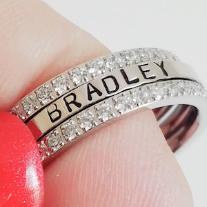 Name ring, stacking name ring, mom ring, personalized name ring, petite name ring, custom name ring, petite name ring, 3 pc mom name ring