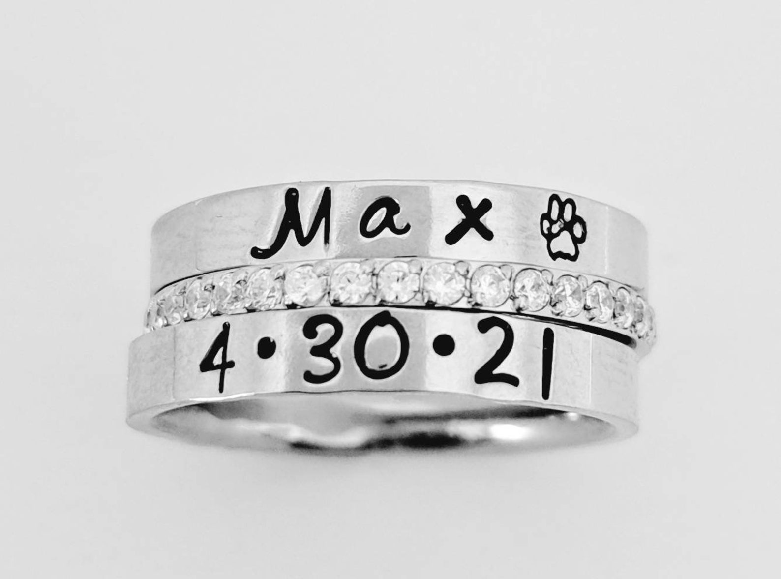 3 Pc. Setpersonalized Stacking Rings Mom's Ring Etsy