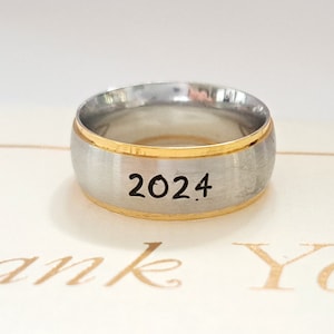 Wide name ring. Dad ring. Kid name ring. Boyfriend ring. Graduation ring. Man&#39;s name ring. Roman numeral ring. Personalized name ring.