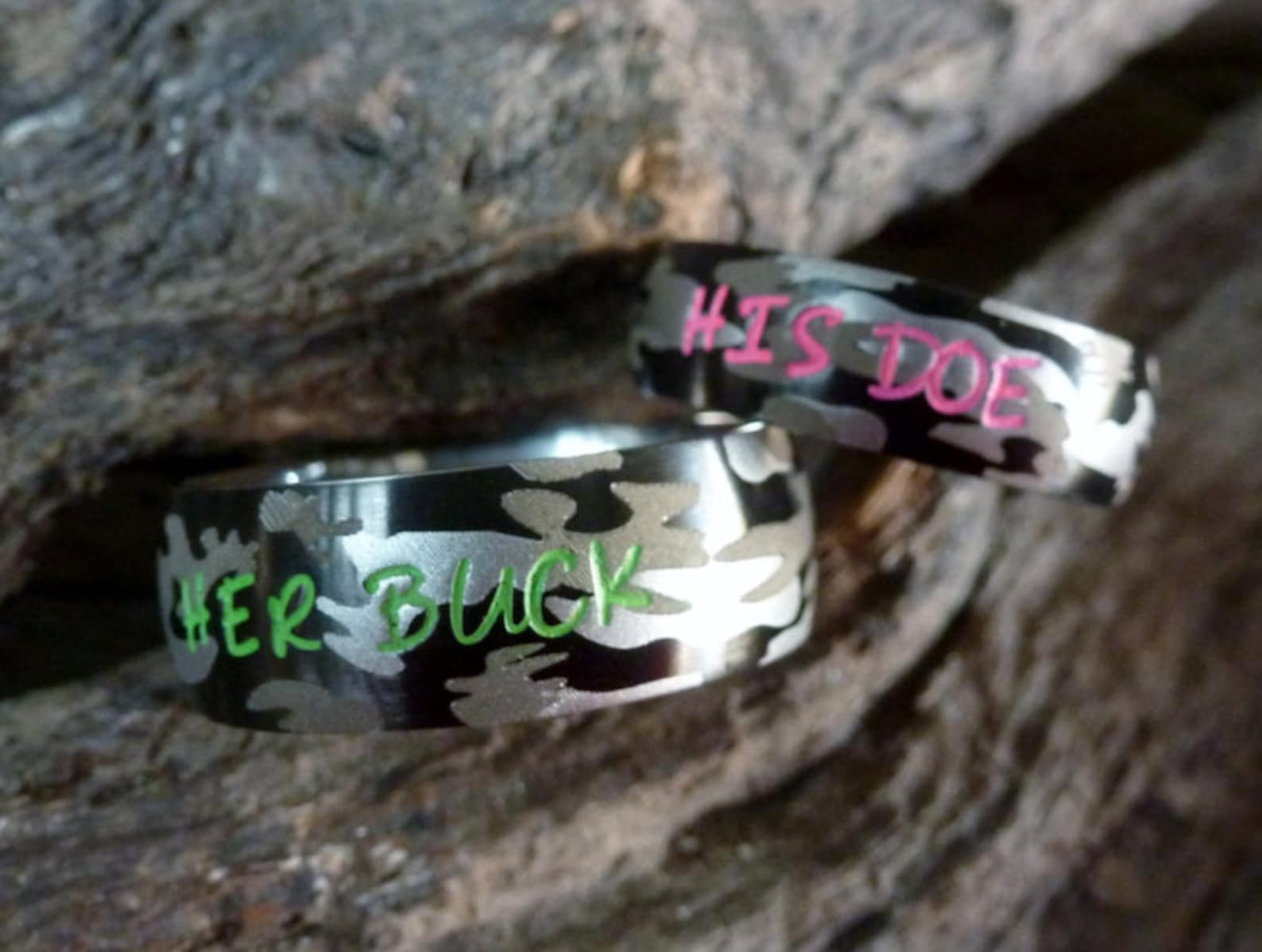 Camo Ring Set/camouflage Wedding Ring Set/custom Wedding Etsy