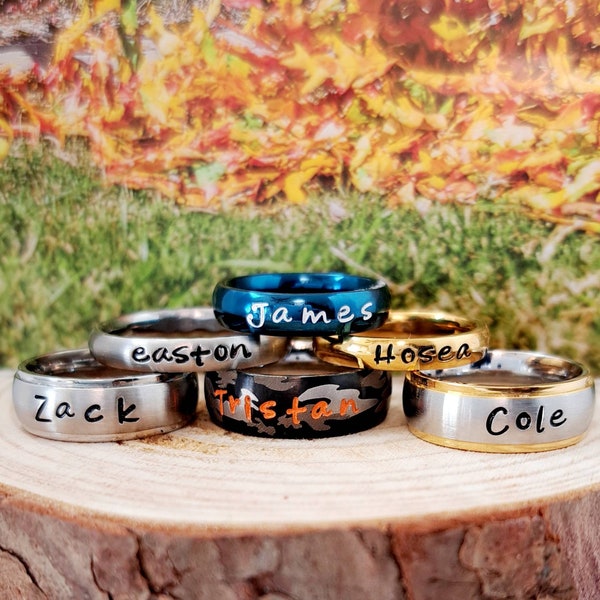 Boys name ring/Boy jewelry/Baby boy jewelry/Name ring/Personalized name ring/Childs custom ring/Sons name ring/Boy birthday gift/word ring