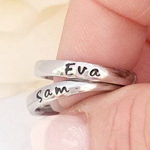 Mom name ring/Girls name ring/petite name ring/petite stacking ring/personalized name ring/stacking name ring/custom name ring/thumb ring