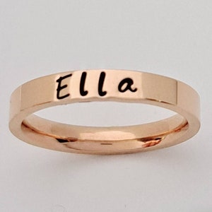 Rose Gold Name ring/Mom name ring/Personalized name ring/Custom name Ring/Dainty name ring/Stacking name ring/Ring with names/Rose name ring