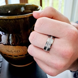 Eternity Ring for Him/Cubic Zirconia ring for Him/Eternity silver ring for her/Couples promise ring set