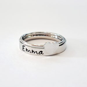 Personalized name ring Mom ring kids names custom ring stacking mom name ring friendship gift kids name ring gift for mom silver name ring