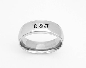 Mans Name Ring, Personalized Ring, custom ring, custom name ring, engraved ring, custom wedding band, stainless steel name ring, custom ring