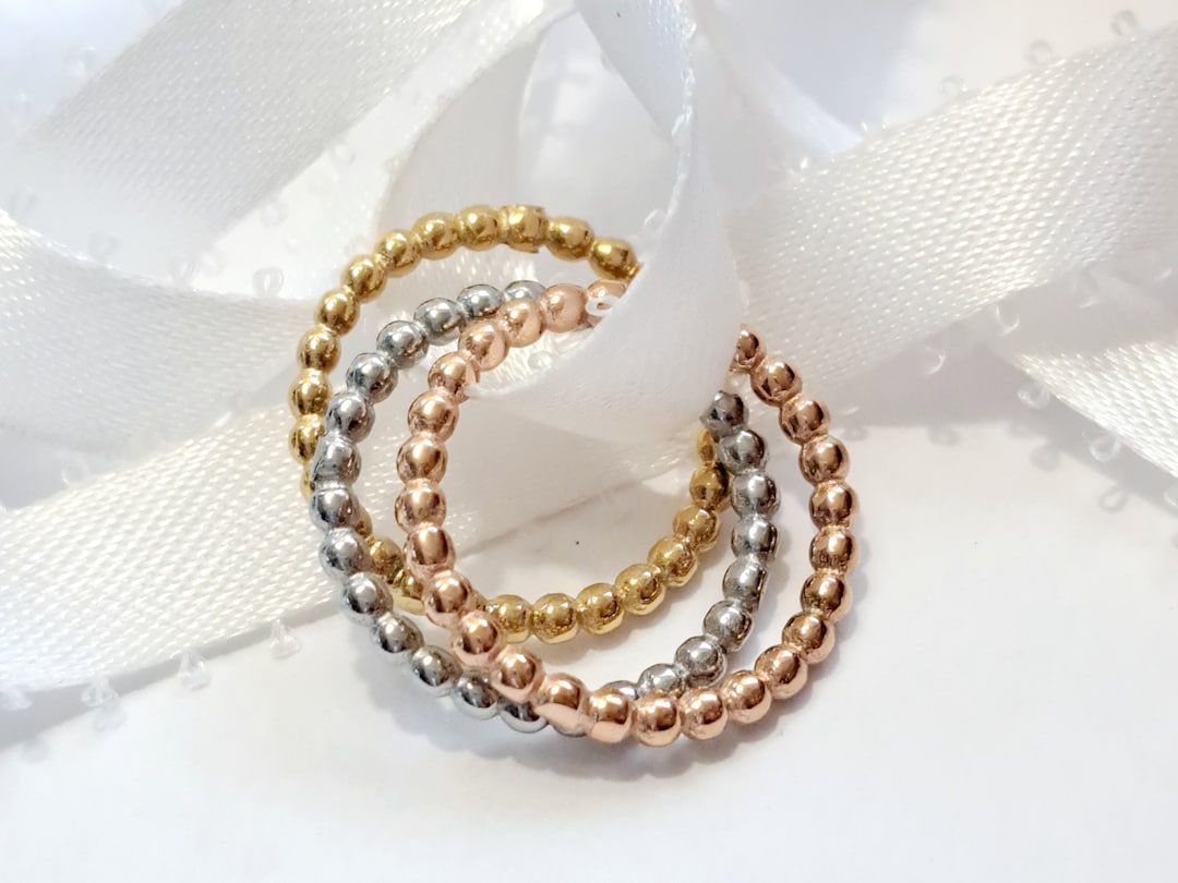 Ring Stack Spacer Bead Spacer Ring. Bubble Spacer. Gold Bead Spacer Ring. Rose Gold ...