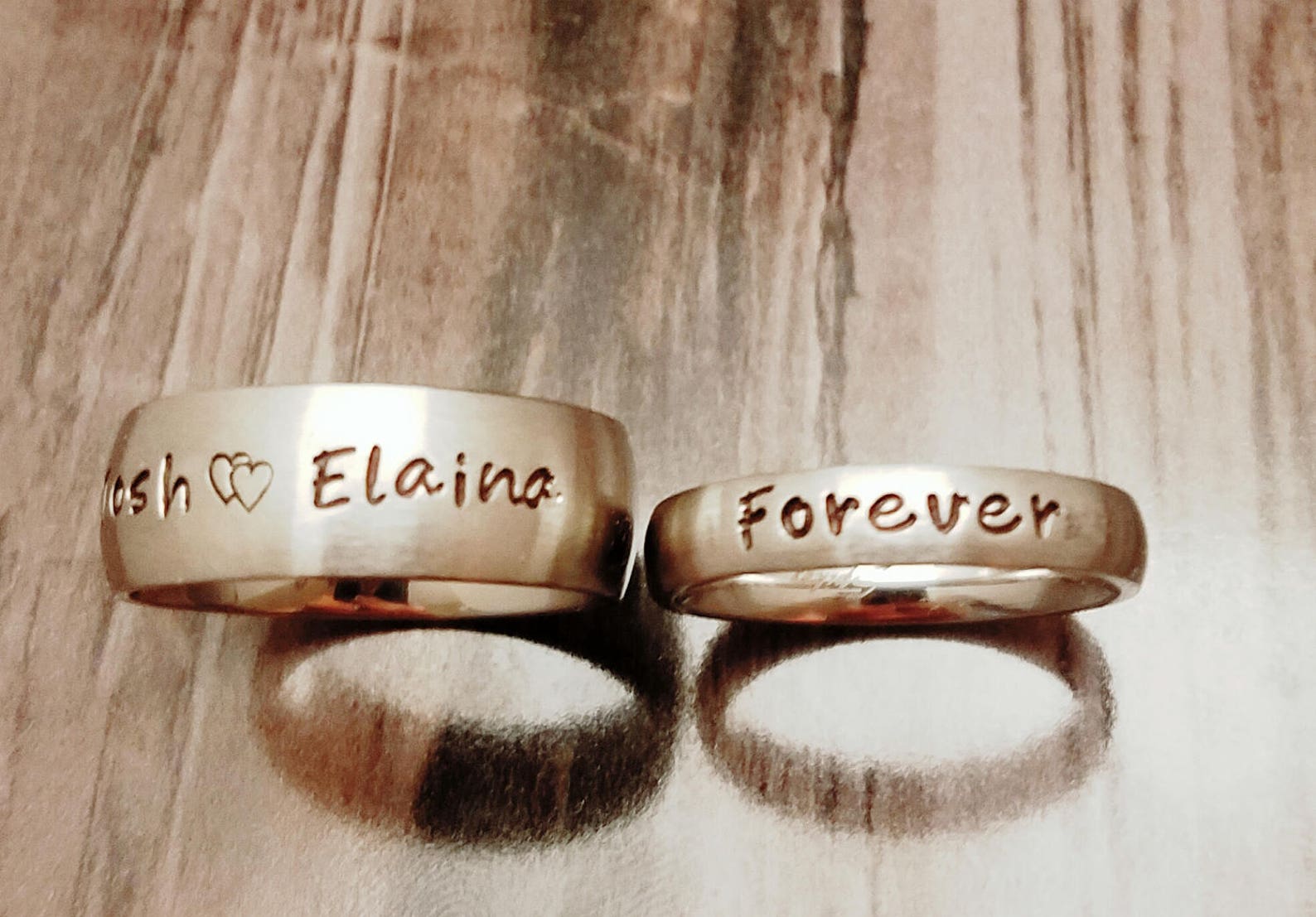 Couples Engraved rings Couples Rings His & Her Ring set Etsy