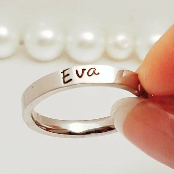 Personalized name ring/mom stacking ring/custom name ring/name ring/girls name ring/stacking name ring/dainty name ring/personalized ring