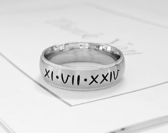 Custom man name ring. Personalized man Ring.Dad Ring. Personalized Name ring. Stainless steel name ring. Dad ring with kids names. name ring