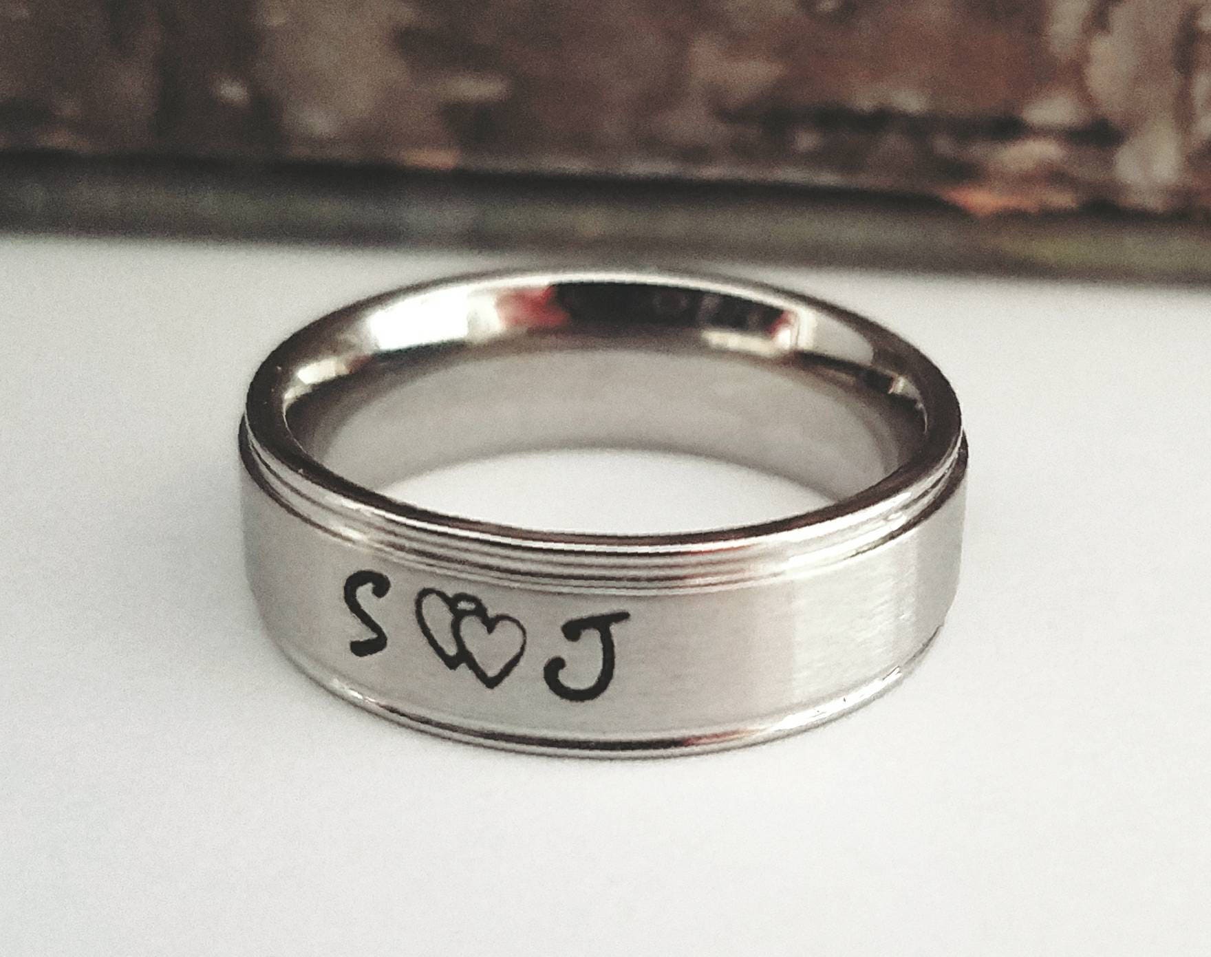 Personalized Name Ring Personalized Couple's Rings | Etsy