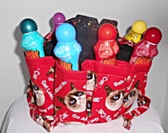 Grumpy Cat bingo bag. Great birthday, Christmas or Mother's Day gift!! Also Great for Craft & Make-up Organizer