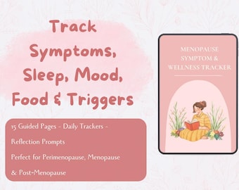 Menopause Symptom & Wellness Tracker PDF | Perimenopause Log for Women + Free Self‑Compassion Journal