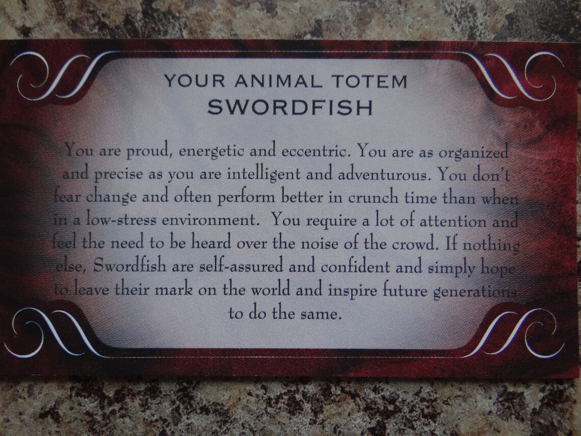 Hand Carved SWORDFISH Animal Spirit Totem for Spiritual Etsy