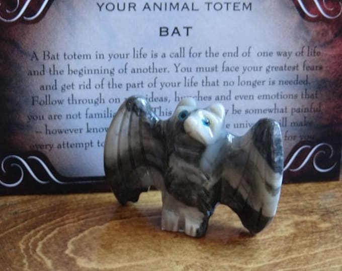 Hand Carved BAT Animal Spirit Totem for Spiritual Jewelry or Crafts Etsy