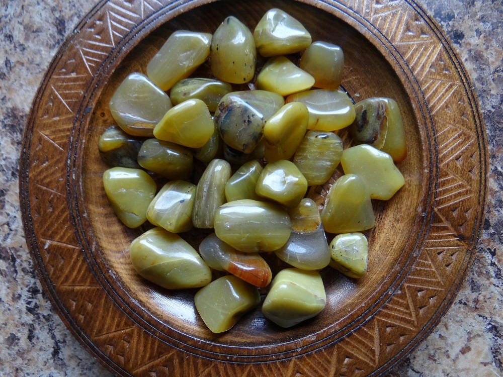 OPAL OLIVE Stone Gemstone Crystal Tumbled 4 Oz Wiccan Pagan Etsy UK