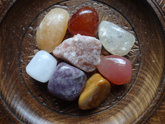 S.A.D. Trastorno Afectivo Estacional Piedra Preciosa Cristal Sanación  Conjunto de 8 Gemas - Etsy España