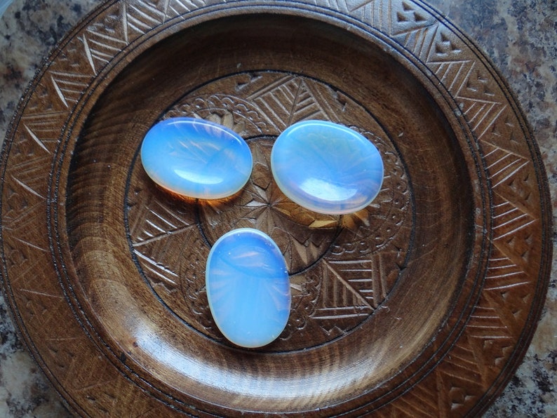 OPALITE Worry Stone Gemstone Crystal Wiccan Pagan Metaphysical Reiki Chakra Supply image 1