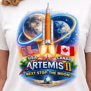 Artemis II Opdracht T-shirt | NASA SLS Rocket Launch-shirt met print