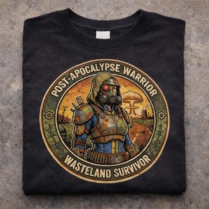 Wasteland Survivor PNG - post-apocalypse Warrior digitaal ontwerp - retro gamersublimatie