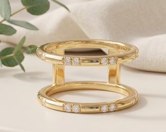 Moissanite Oura Ring Cover Gen 4 Solid Gold Smart Ring Jacket Round Diamond Wrap Protector Gen 3 Huggie Accessory Radiant Bling