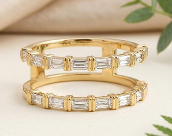 Funda para anillo Moissanite Oura Gen 4, funda para anillo inteligente de oro macizo, protector de envoltura de diamantes baguette Gen 3, accesorio Huggie Radiant Bling