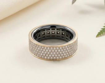 14K Gold Pave Diamond Oura Ring Cover Gen 4 Smart Ring Protector Custom Stacking Ring Jacket Luxury Jewelry Radiant Bling