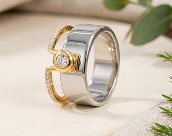 Funda para anillo Oura de diamante redondo central de laboratorio, generación 4 y generación 3, funda para anillo inteligente, regalo de oro macizo de 14k para mujer, accesorio de envoltura de diamante personalizado