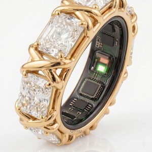 Oura Band Cover Gen 5 | Radiant Cut Moissanite Smart Ring Case | 14K Solid Gold OR 925Silver & 2.5 Micro Vermeil.