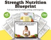 Strength Training Nutrition Guide for Women | High Protein Meal Plan | Muscle & Energy | Dietitian-Created | Hormone Balance | Printable PDF