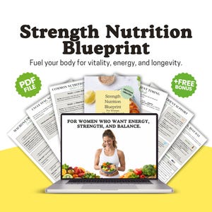 Strength Training Nutrition Guide for Women | High Protein Meal Plan | Muscle & Energy | Dietitian-Created | Hormone Balance | Printable PDF