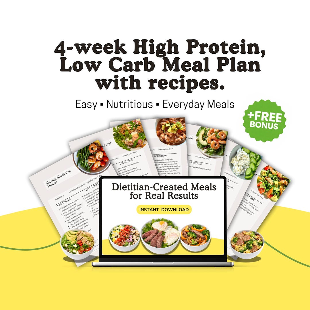 4-week High Protein Low Carb Meal Plan | Dietitian-created Weight Loss ...