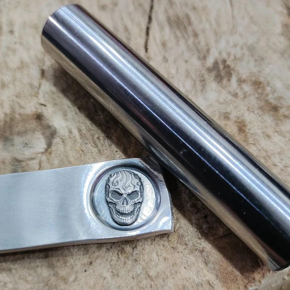 3D Skull Logo Metal Stamping Punch Steel Jewelry Marking Stamp for ...