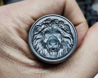 3D Lion Head Pattern Metal Stamp Jewelry Marking Punch Steel Stamping Tool for Silver Gold Copper Leather Craft Embossing