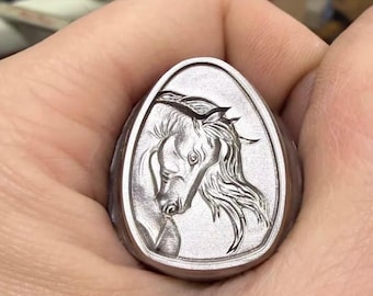 3D Horse Metal Stamp Jewelry Stamp Custom Logo Punch Steel Engraving Die Hydraulic Press Tool Gold Silver Marking Stamp