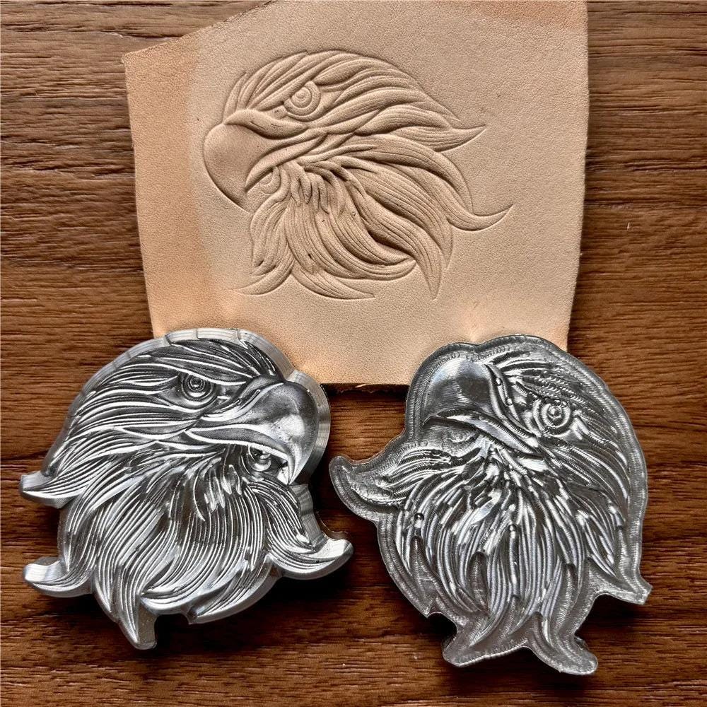 Cold Press Emboss 3D Eagle Head Leather Embossing Stamp Aluminum Alloy Mold Hydraulic ...