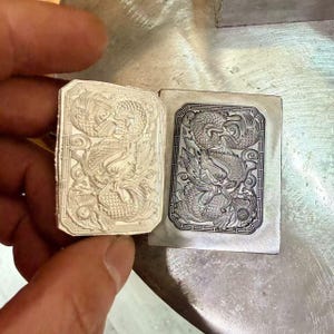 3D Kinesisk Drake Metallstämpel Mytisk Drake Smyckestämpel Stålpräglingsstämpel Läderhantverksverktyg Guld Silver Koppar Dö