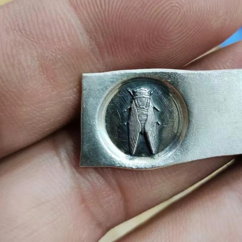 3D Maple Insect Cicada Metal Stamp Jewelry Marking Punch Steel Stamping ...
