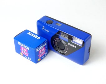 Konica K-Mini Blue mit Film, Originalverpackung, getestet und funktionsfähig, Japan, 1995