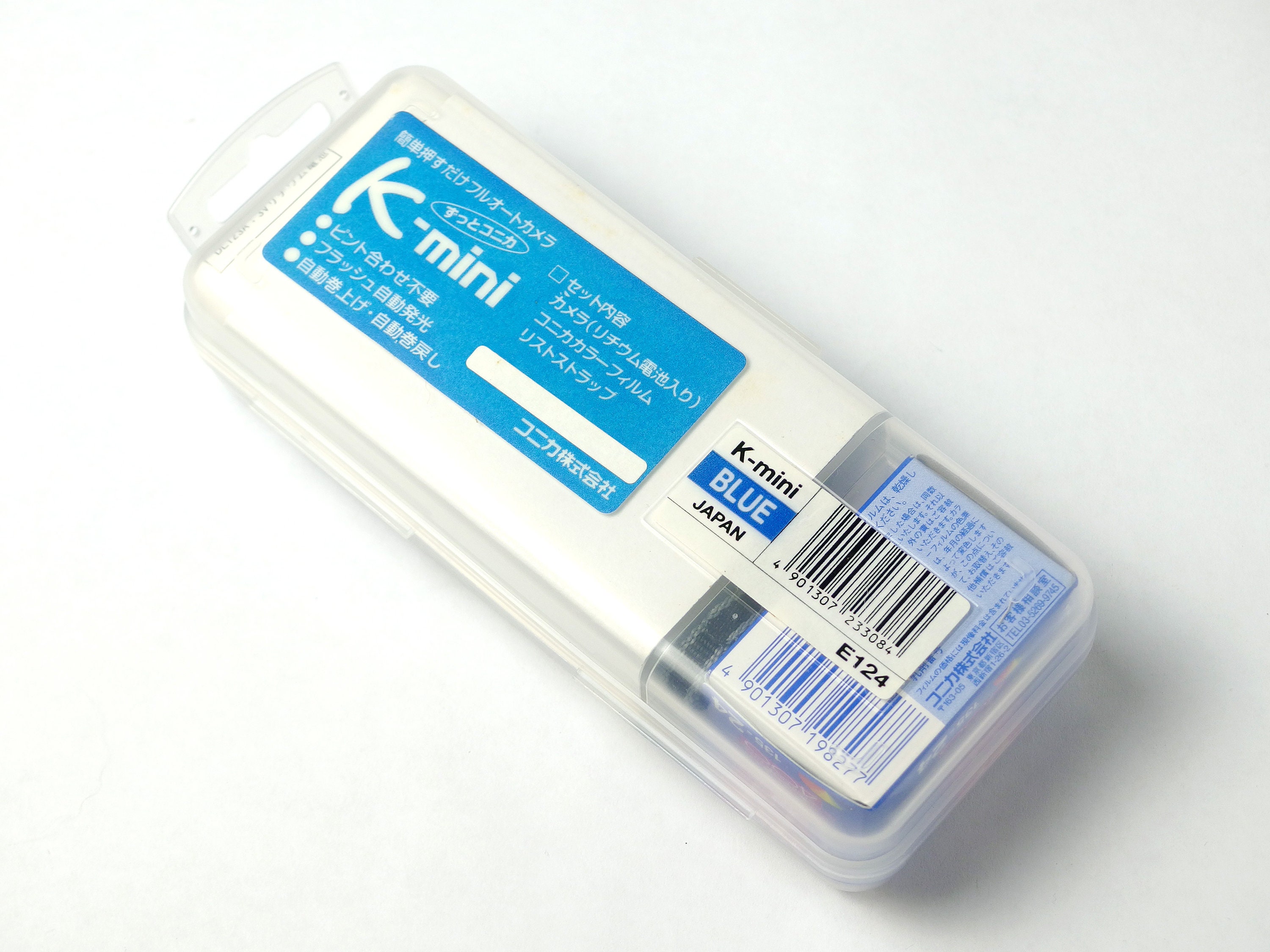 コニカ K-Mini ブルー、フィルム付き、オリジナルボックス、テスト済み