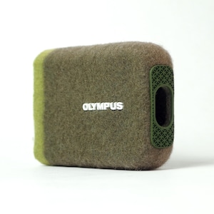 olympus digital camera case vintage retro wool felt moss design style japan y2k strap custom rare canon sony nikon