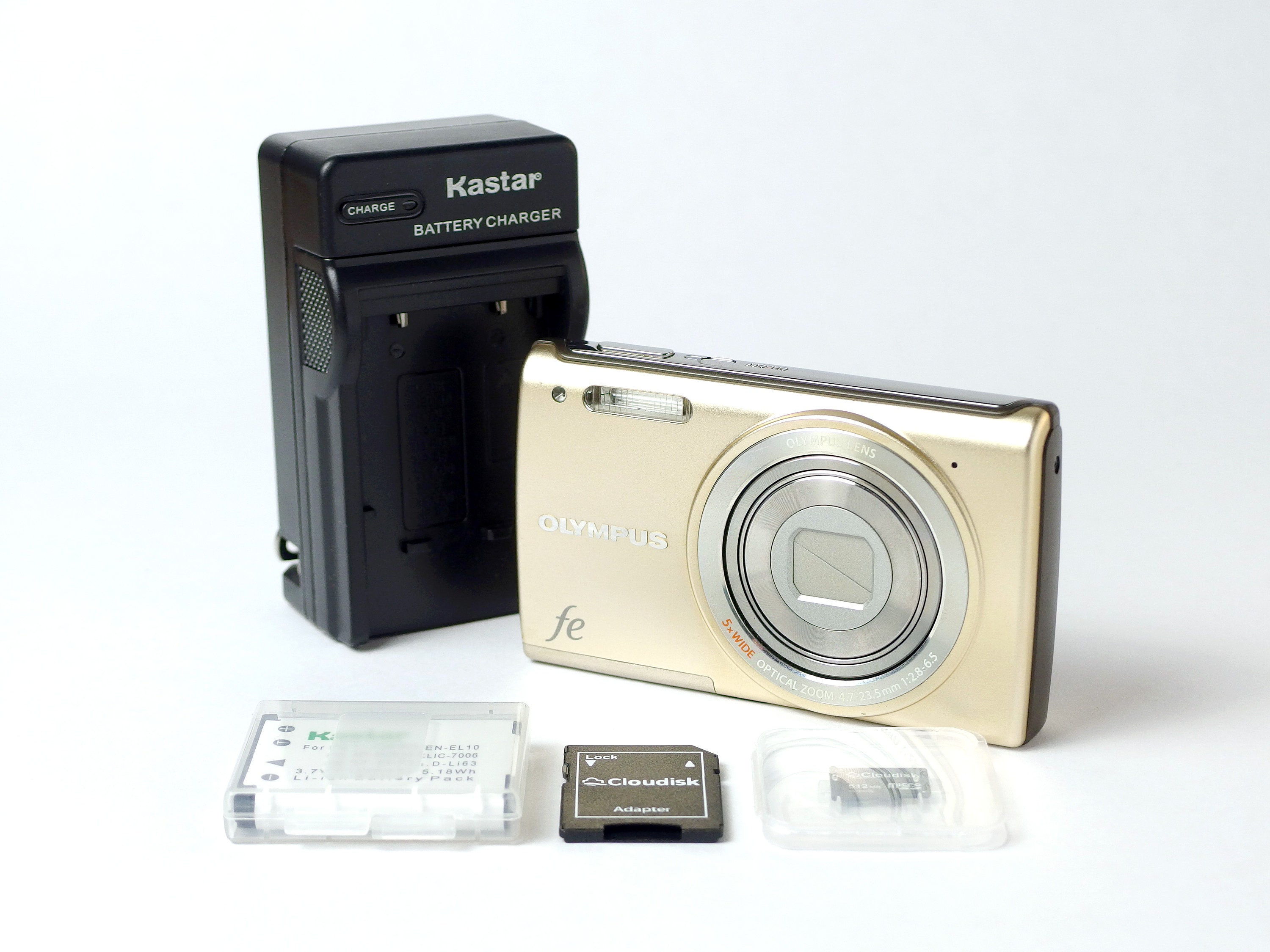 OLYMPUS FE-5050 ゴールド Olympus FE-5050 Rare Gold Compact Digital Camera With Punk