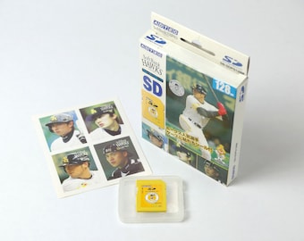 SoftBank Hawks SD Card, Rare Memory Card for Vintage Digital Cameras, 128MB, New in Box (with Stickers!), Japan