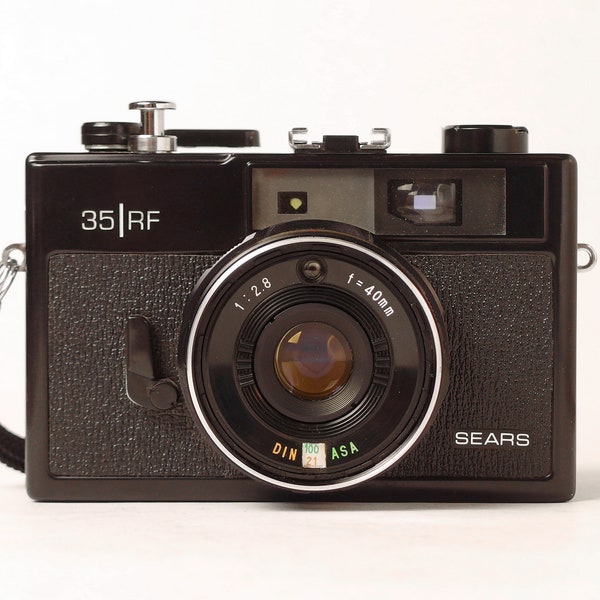 Sears 35|RF aka Ricoh 500G, Perfect Little Black Rangefinder, Japan, 1972