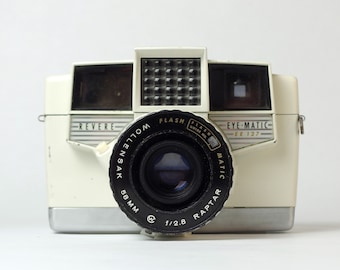 Revere Eye-Matic EE 127 White Enamel 4x4 Kamera, Made in Chicago, 1958 - Ausstellen oder Reparieren