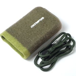 olympus digital camera case vintage retro wool felt moss design style japan y2k strap custom rare canon sony nikon