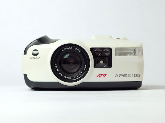 Minolta Apex 105 Unusual Pearl White 35mm Compact, Tested