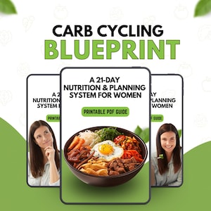 Printable Carb Radfahren Diät-Planer | PDF | 21 Tage High Protein Plan | Einfache Fettabbau Mahlzeit-Ideen für den Utopie-Körpertyp